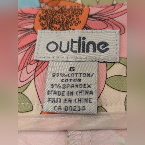 Outline Skort Floral Funky Psychedelic 60s Inspired Skirt With Shorts Size 6 - Picture 7 of 13